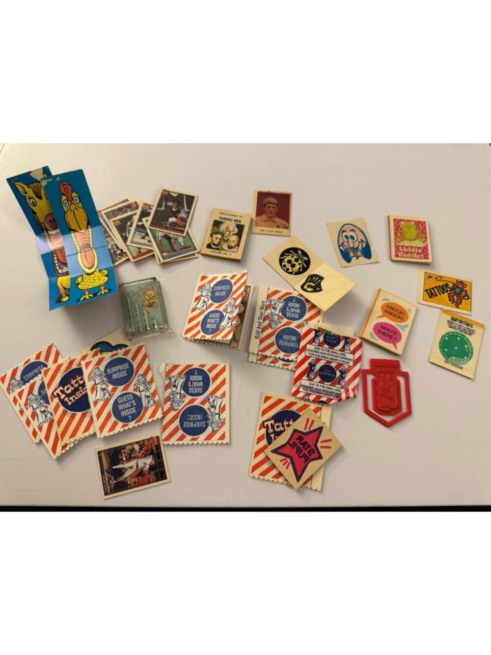 Vintage Lot Of Cracker Jacks Jack Surprise Toys Tattoos Cards Games D42